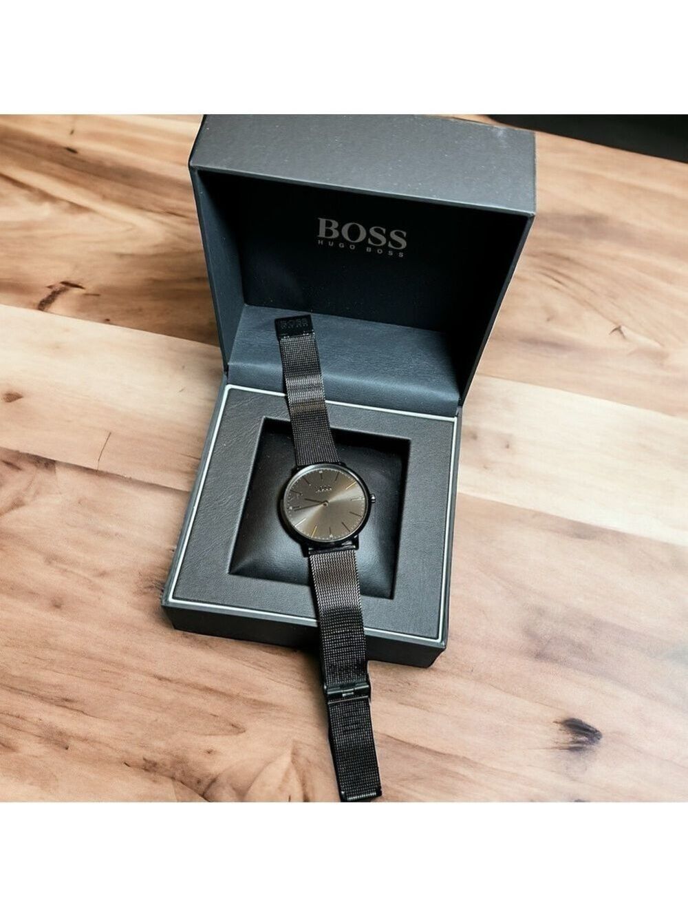 Boss Hugo Boss black watch 40mm stainless steel mesh strap